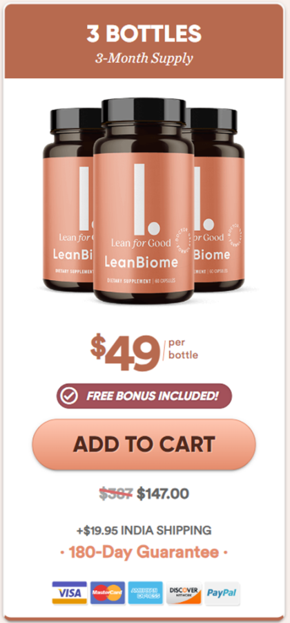 LeanBiome 3 bottle price